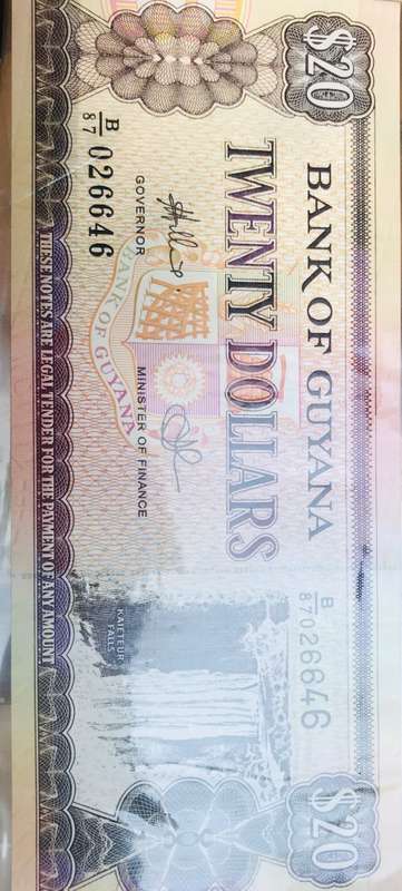 1996 20$ GUYANA UNC (VALUE: R30)