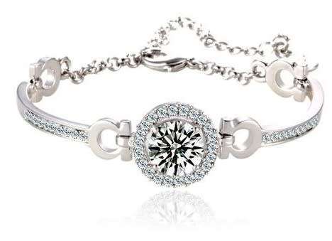 SPARKLING white gold plated Simulated Diamond- Huge 3.5ct solitaire Engagement tennis bracelet