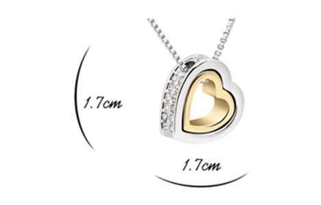 EXQUISITE Double Heart Pendant made with Swarovski Elements