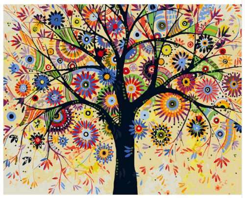 DIY Paint By Numbers Kit - Colorful Tree