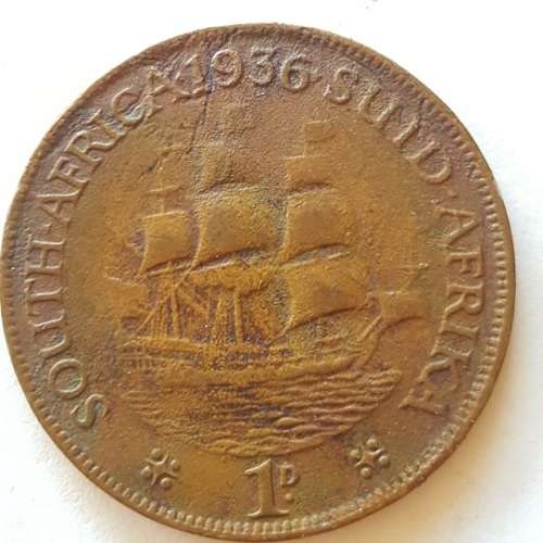 SET OF 3 X ONE PENNY COINS - 1936/1942/1955