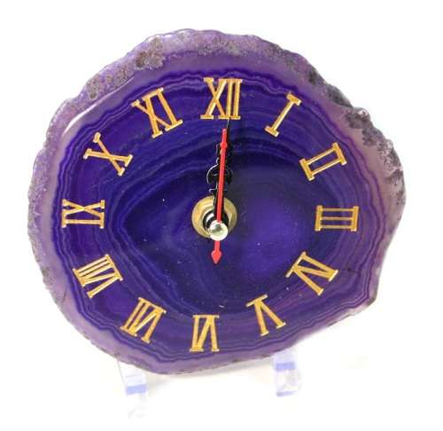 NATURAL SLICED AGATE CLOCK