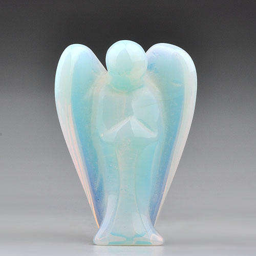 GEMTASTIC Genuine OPALITE Hand Carved  Angel figurine!