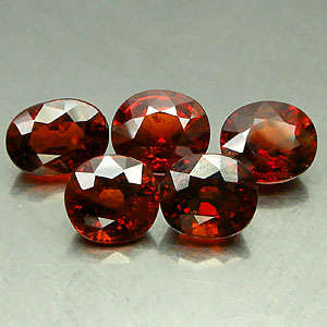 STUNNING ~ 4.50 CTS (combined) ~ Set of 5 ~ SPESSARTITE  GARNETS!