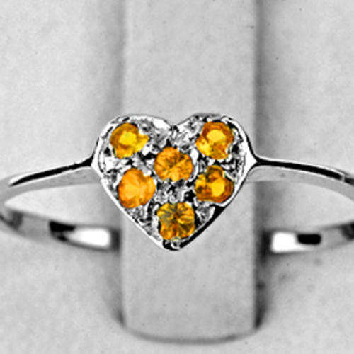CHIC and STYLISH Genuine Yellow SAPPHIRE .925 Sterling Silver Ring!