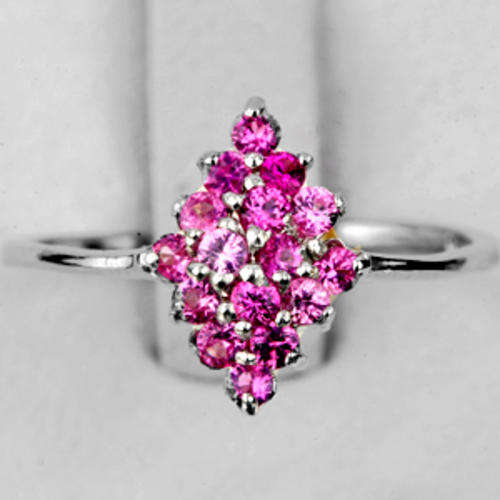 LOVELY NATURAL PINK SAPPHIRE SOLID .925 STERLING SILVER RING - THE PERFECT CHRISTMAS GIFT!