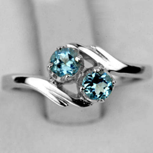 BEAUTIFUL NATURAL AQUAMARINE SOLID .925 STERLING SILVER RING - THE PERFECT CHRISTMAS GIFT!