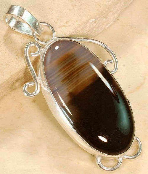 Magnificent SUNSET AGATE Gemstone Pendant!