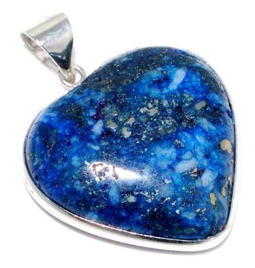 BEAUTIFUL Pyrite in LAPIS LAZULI gemstone PENDANT!