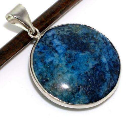BEAUTIFUL Pyrite in LAPIS LAZULI gemstone PENDANT!