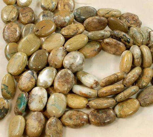 DAZZLING Genuine LANDSCAPE JASPER  gemstone beads!