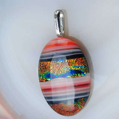 UNIQUE Special design DICHROIC Fused Glass Pendant!