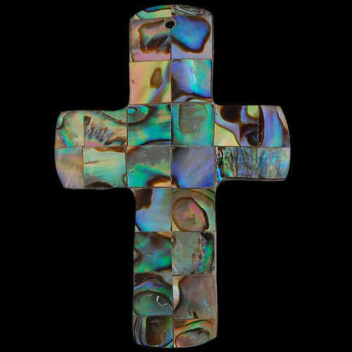UNIQUE Design! Genuine Handcrafted ABALONE Cross !