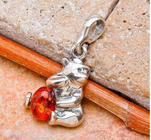 IRRESISTABLE BALTIC AMBER Sterling Silver Pendant!