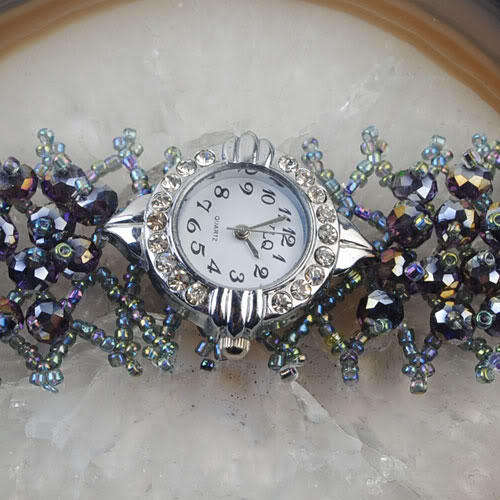 Spectacular CRYSTAL beads WRISTWATCH Bracelet !!