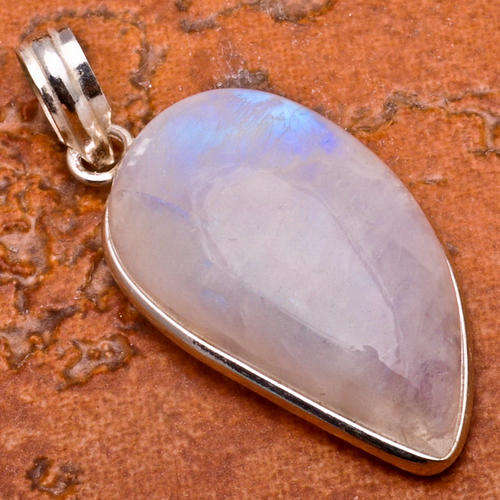 STUNNING Winter MOONSTONE .925 Sterling Silver Pendant!