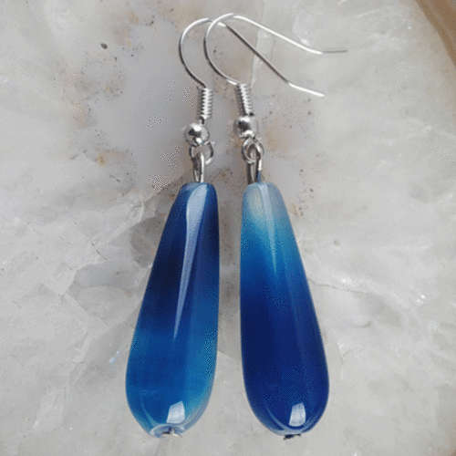Ultra UNIQUE Genuine ONYX AGATE Earrings!! GEMTASTIC !
