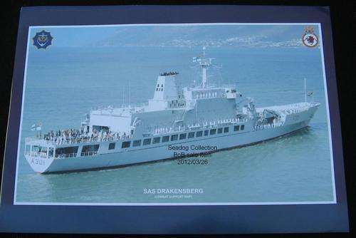 Beautiful glossy photo print (42 X 30 cm) of SAS Drakensberg a SA Navy Ship