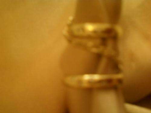 9ct Goud Pinkie ringe met ketting en diamante