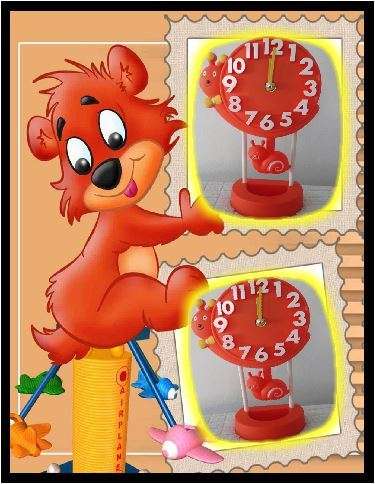 Kids  Clock Orange Snail