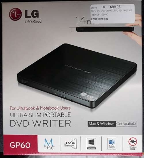 LG GP 60 Ultra slim DVD Writer Please read