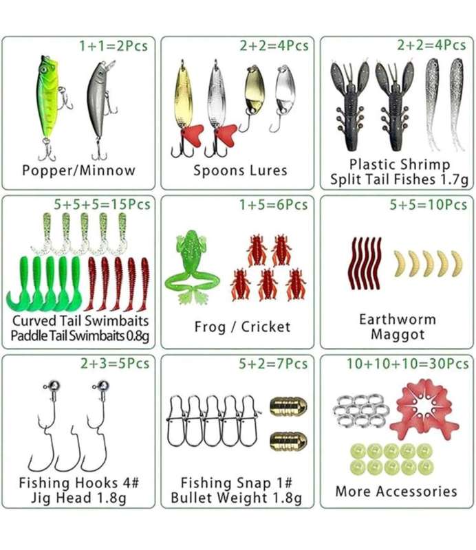 84pcs Fishing Lure Bait tackle kit
