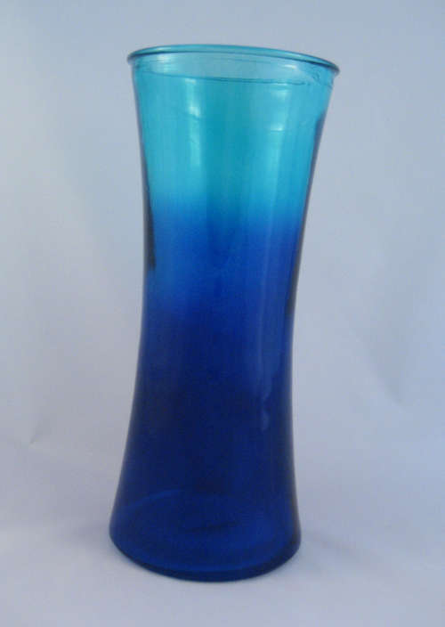 Blue Ombre Hour Glass Vase