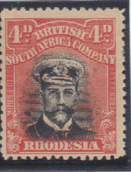 Rhodesia ; Sacc no 262 4d Black & Dull Red Unmounted mint