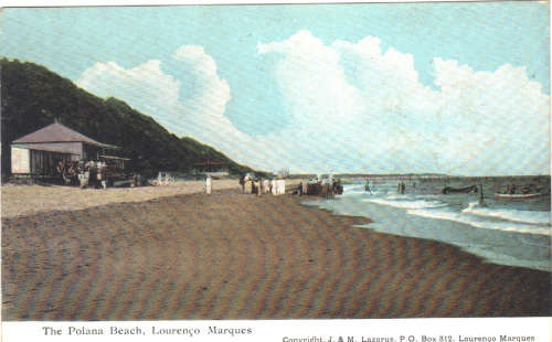 Lourenco Margues : Postcard Superb condition. Polana Beach scene.