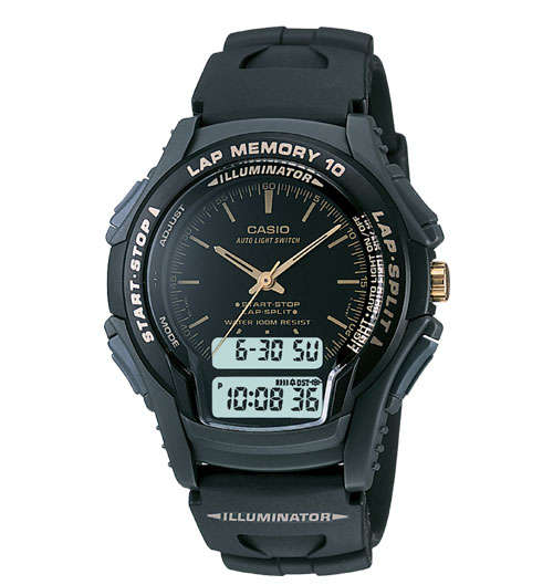 CASIO - Lap Memory 10- Analog and Digital - AUTO EL Back light