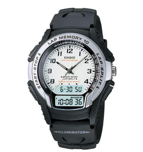 CASIO - Lap Memory 10- Analog and Digital - AUTO EL Back light WS-300-7B