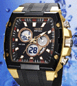 Ohsen  Analog/Digital Barrel  Yellow Case Sport Watch