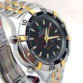 Weide Chronograph Stainless Steel  Two Tone Black Dial Wrist Watch WH905