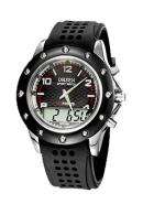 Ohsen Black Sport with Dual Display Solid Stainless Case & Bezel, Silicone Strap