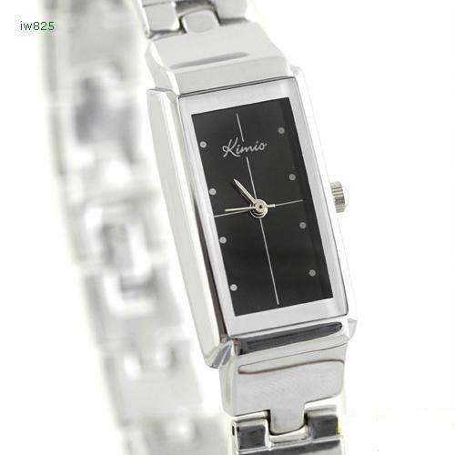 Kimo Rectangular dial black face, ladies watch.