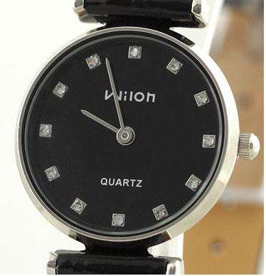 Wilon classic Black Dial & Leather, ladies watch.