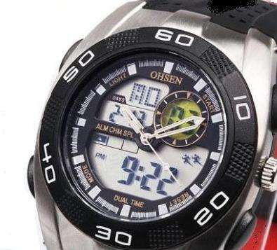 Ohsen Summer Sport Watch Black Analog & Digital - waterproof.