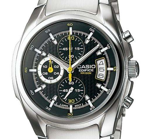 Casio Spherical Glass with Carbon pattern face100-meter water resistance edifice.
