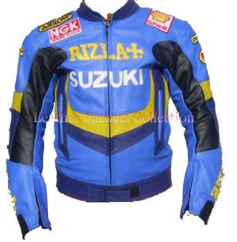 Suzuki Rizla Plus Racing Biker Leather Jacket