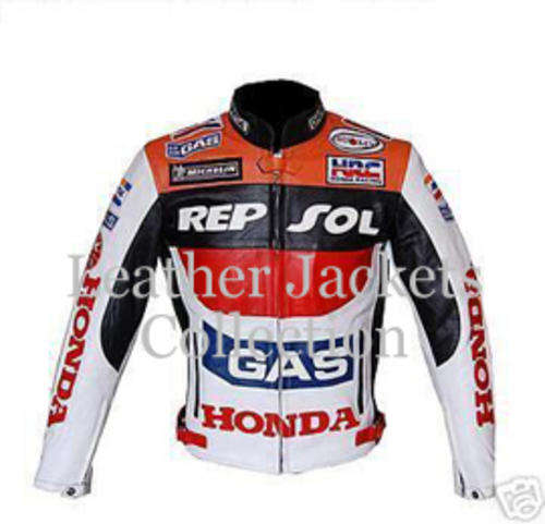 Honda REPSOL GAS Racing Biker Leather Jacket