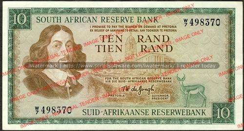 TW de JONGH 10 RAND NOTE