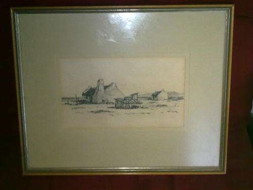 Otto Klar - Original charcoal painting - signed