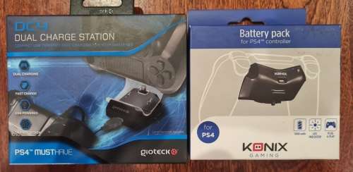 Gioteck DC4 Dual Charge Station & Konix Battery Pack - Ps4