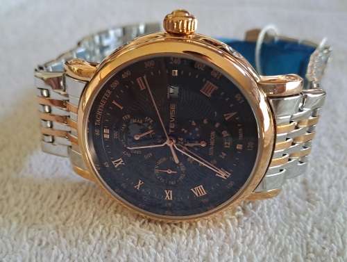 Tevise Men`s Namura Moon Phase Automatic Steel Watch