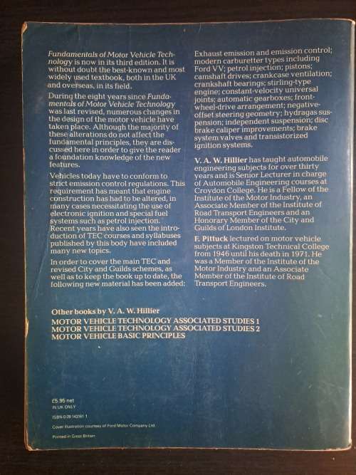 Fundamentals of Motor Vehicle Technology 3rd Edition