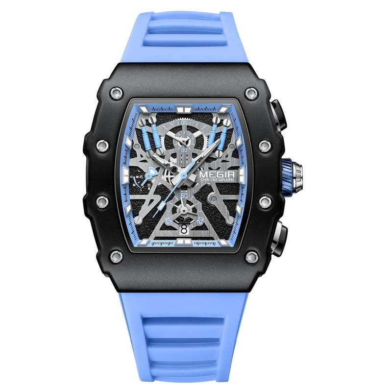 Megir Mens Tonneux - x Chronograph Watch