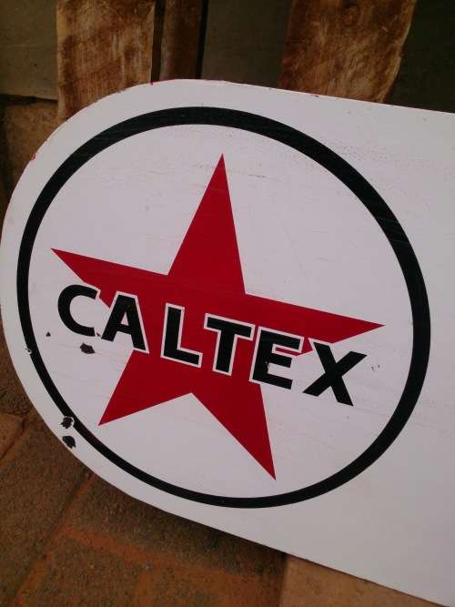 Steel Caltex Restroom Sign