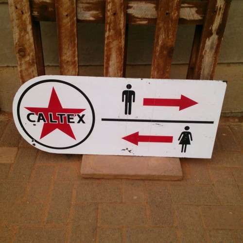 Steel Caltex Restroom Sign
