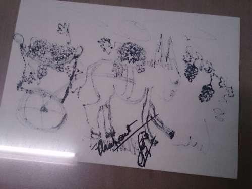 F Claerhout Sketch with 4 Signatures by Claerhout!!!!