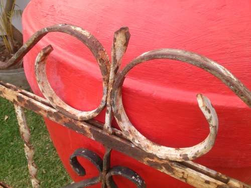 Stunning Antique Wrought Iron Garden Fence Gate!
